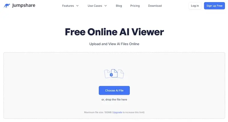 AI文件在线打开工具:Jumpshare Free Online AI Viewer轻松在线打开AI文件