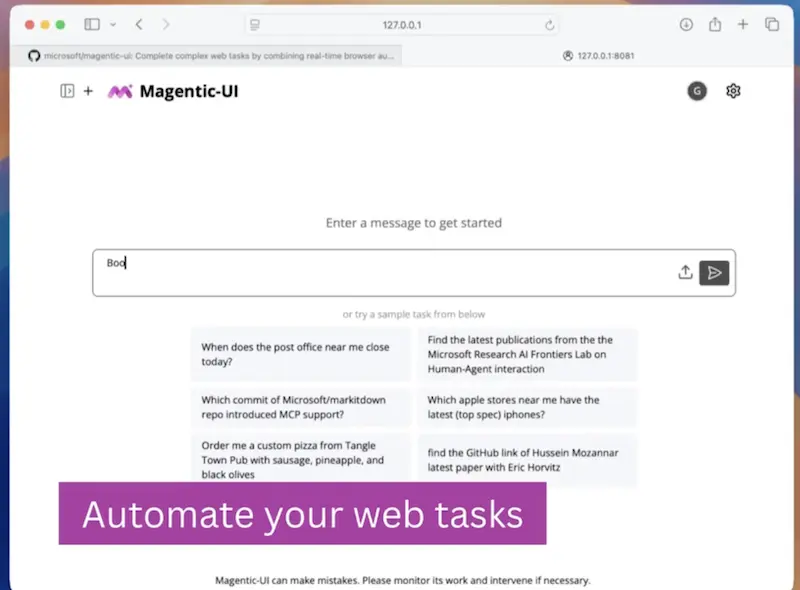 Magentic-UI:微软开源AI网页自动化工具