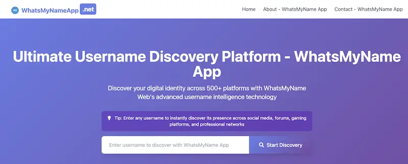 WhatsMyName:用户名检查与数字身份分析工具