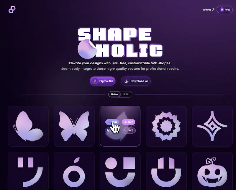 Shape-O-Holic:矢量图片素材库,140+免费矢量图形素材