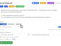 Social Media Kit:社交媒体自动化工具,一键发布LinkedIn/Twitter等多平台内容