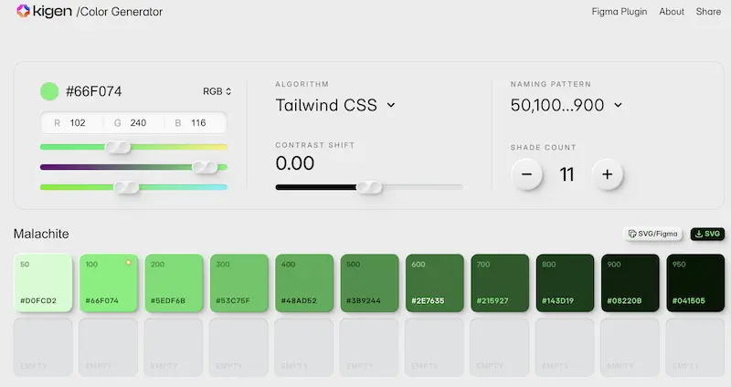 kigen Color Generator:在线配色器生成器,轻松生成配色方案