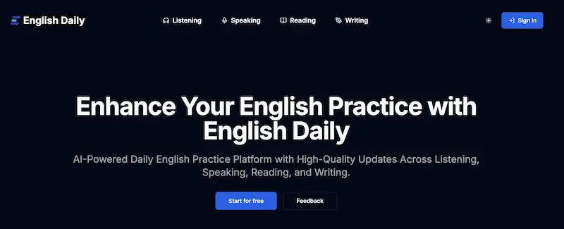 English Daily:免费在线AI英语学习平台,英语听说读写全覆盖学习