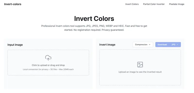 Invert Colors:颜色反转在线处理工具,轻松对图片进行反转颜色处理