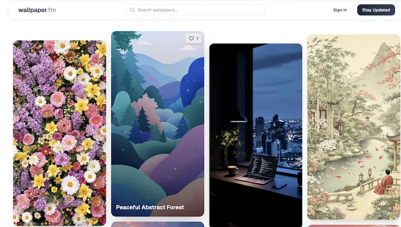 Wallpaper.fm：AI手机壁纸下载网站